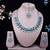 Blue rhodium premium designer american diamond and stone work necklace set
