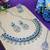 Blue rhodium premium designer american diamond and stone work necklace set