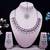 Pink rhodium premium designer american diamond and stone work necklace set