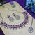 Pink rhodium premium designer american diamond and stone work necklace set