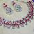Red rhodium premium designer american diamond and stone work necklace set