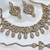 Gold yellow gold premium designer american diamond and stone work necklace set