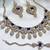Blue yellow gold premium designer american diamond and stone work necklace set