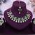 Green yellow gold premium designer american diamond and stone work necklace set
