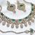 Green yellow gold premium designer american diamond and stone work necklace set