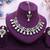 Purple yellow gold premium designer american diamond and stone work necklace set