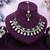 Green yellow gold premium designer american diamond and stone work necklace set