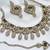 Green yellow gold premium designer american diamond and stone work necklace set