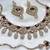 Maroon yellow gold premium designer american diamond and stone work necklace set