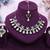 Blue yellow gold premium designer american diamond and stone work necklace set