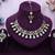 Pink yellow gold premium designer american diamond and stone work necklace set