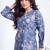 Blue floral printed rayon 2-pieces co-ord sets for women