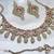 Pink yellow gold premium designer american diamond and stone work necklace set