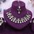 Purple yellow gold premium designer american diamond and stone work necklace set