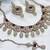Purple yellow gold premium designer american diamond and stone work necklace set