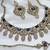 Blue yellow gold premium designer american diamond and stone work necklace set
