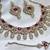 Pink yellow gold premium designer american diamond and stone work necklace set
