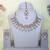 White yellow gold premium designer american diamond and stone work necklace set