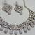 White yellow gold premium designer american diamond and stone work necklace set