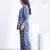 Blue floral printed rayon 2-pieces co-ord sets for women