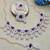 Blue rose gold premium designer american diamond and stone work necklace set