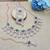 Green rose gold premium designer american diamond and stone work necklace set