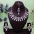 Purple rose gold premium designer american diamond and stone work necklace set