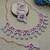 Purple rose gold premium designer american diamond and stone work necklace set