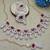 Maroon rose gold premium designer american diamond and stone work necklace set