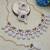 Green rose gold premium designer american diamond and stone work necklace set