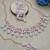 Pink rose gold premium designer american diamond and stone work necklace set