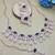 Blue rose gold premium designer american diamond and stone work necklace set