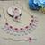 Pink rose gold premium designer american diamond and stone work necklace set