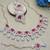 Pink rose gold premium designer american diamond and stone work necklace set