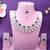 Green rhodium premium designer american diamond and stone work necklace set