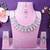 Purple rhodium premium designer american diamond and stone work necklace set