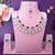 Maroon rhodium premium designer american diamond and stone work necklace set