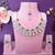 Green rhodium premium designer american diamond and stone work necklace set