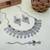 Green rhodium premium designer american diamond and stone work necklace set