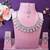 Pink rhodium premium designer american diamond and stone work necklace set