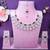 Purple rhodium premium designer american diamond and stone work necklace set