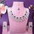 Blue rhodium premium designer american diamond and stone work necklace set