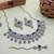 Blue rhodium premium designer american diamond and stone work necklace set