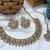 Gold yellow gold premium designer american diamond and stone work necklace set