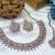 Purple yellow gold premium designer american diamond and stone work necklace set
