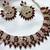 Maroon yellow gold premium designer american diamond and stone work necklace set