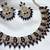 Blue yellow gold premium designer american diamond and stone work necklace set