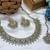 Green yellow gold premium designer american diamond and stone work necklace set