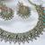 Green yellow gold premium designer american diamond and stone work necklace set