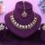 Purple yellow gold premium designer american diamond and stone work necklace set